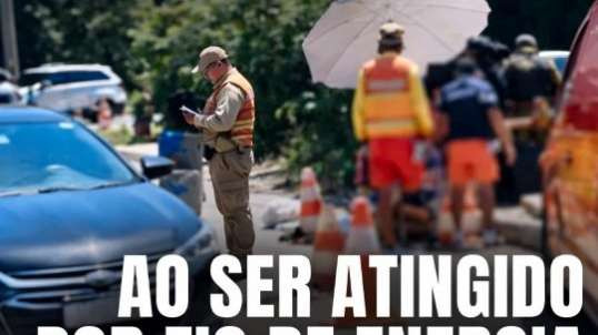 Um homem de cerca de 30 anos morreu nesta sexta-feira (23) após ser atingido por um fio energizado